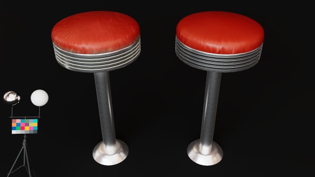 Retro Bar Stool Modelo 3D .c4d .max .obj .3ds .fbx .stl .blend 