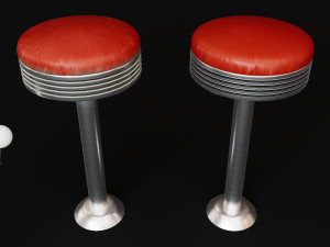 Retro Bar Stool 3D Model