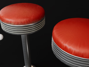 Retro Bar Stool Modelo 3D