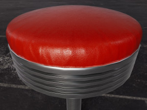 Retro Bar Stool Modelo 3D