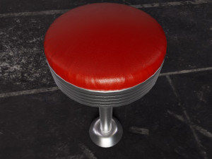 Retro Bar Stool Modelo 3D