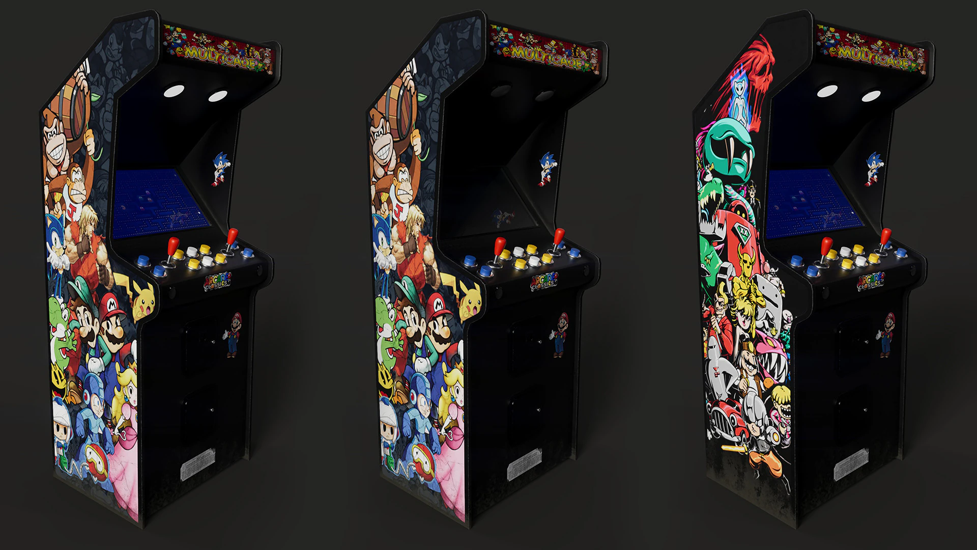 Retro Arcade Game Machine 3D Model .c4d .max .obj .3ds .fbx .stl .blend 