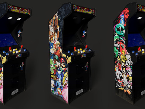 Retro Arcade Game Machine 3D Model
