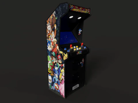 Retro Arcade Game Machine 3D Model