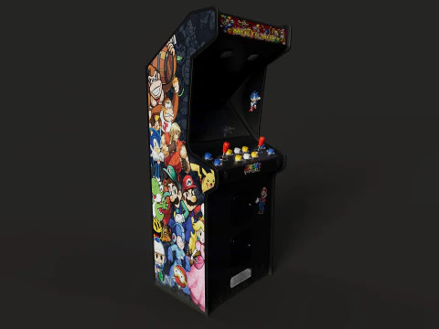 Retro Arcade Game Machine 3D Model