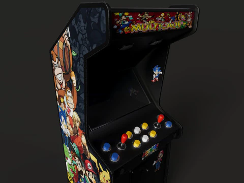 Retro Arcade Game Machine 3D Model