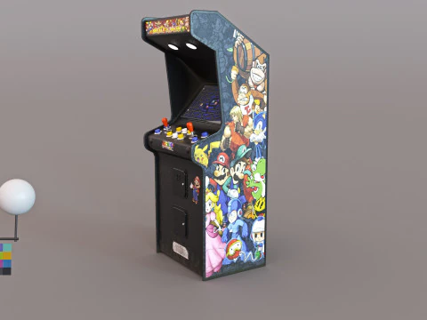Retro Arcade Game Machine 3D Model