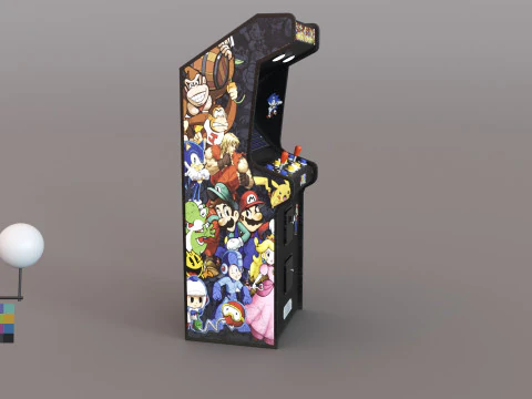 Retro Arcade Game Machine 3D Model