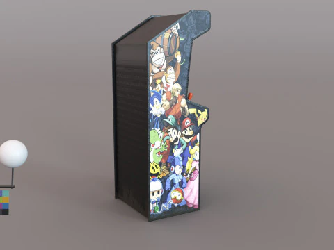 Retro Arcade Game Machine 3D Model