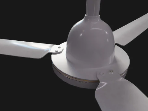 Animated Traditional Ceiling Fan 3D Model