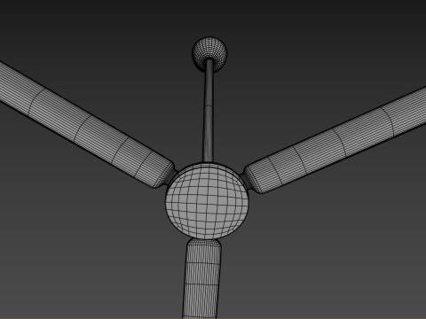 Animated Traditional Ceiling Fan 3D Модель