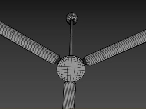 Animated Traditional Ceiling Fan 3D Model