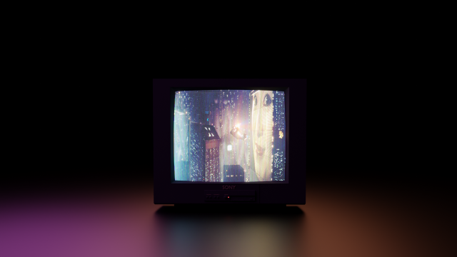 Low-poly minimalistic CRT TV 3D Model .c4d .max .obj .3ds .fbx .stl .blend 