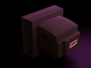 Low-poly minimalistic CRT TV 3D Model
