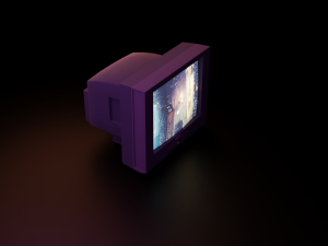 Low-poly minimalistic CRT TV 3D Model