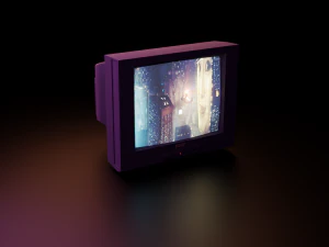Low-poly minimalistic CRT TV 3D Model