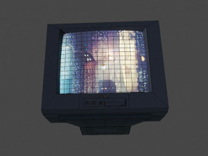 Low-poly minimalistic CRT TV 3D Model