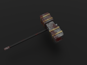 Figurine Dwarven battle hammer 3D 모델