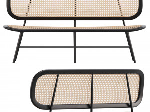 Restaurant Outdoor Furniture Rattan Wicker Bench Sofa Modèle 3D