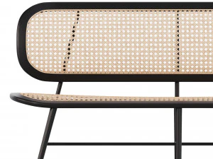 Restaurant Outdoor Furniture Rattan Wicker Bench Sofa 3D Model