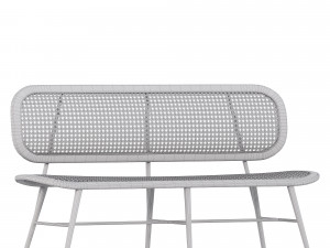 Restaurant Outdoor Furniture Rattan Wicker Bench Sofa Modèle 3D
