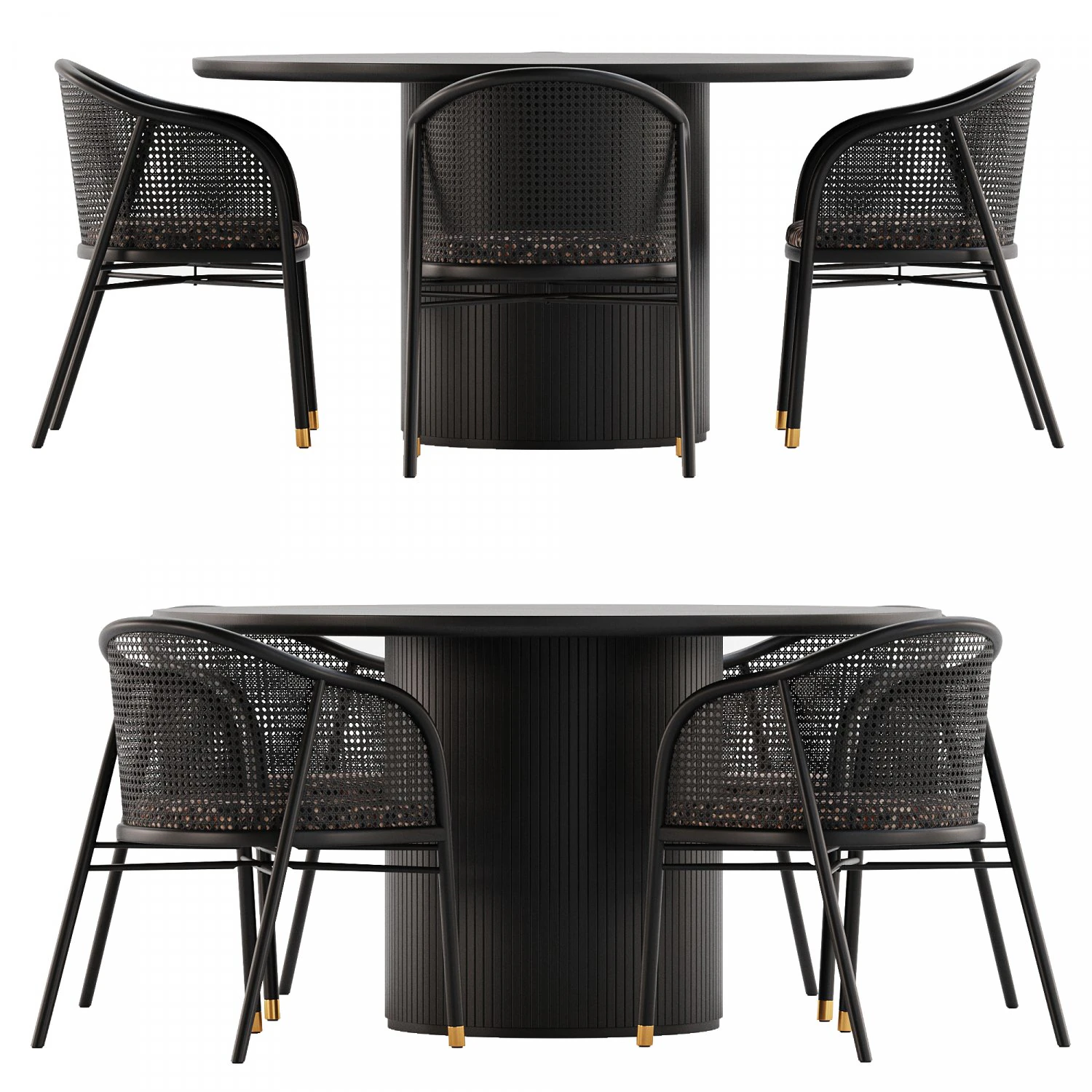 Dining set 06 3D Model .c4d .max .obj .3ds .fbx .stl .blend 