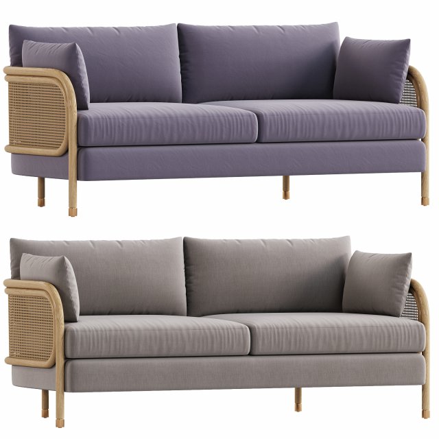 Heatherfield Two Cushion Sofa 3D Model .c4d .max .obj .3ds .fbx .stl .blend 