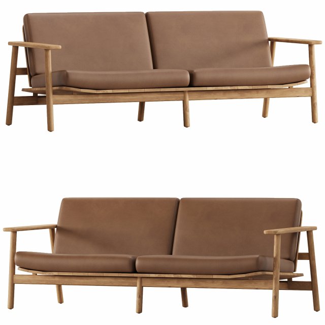 Kettal Riva Seater Sofa 3D Model .c4d .max .obj .3ds .fbx .stl .blend 