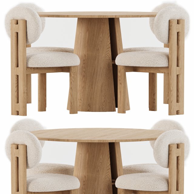 Dining set 06 3D Модель .c4d .max .obj .3ds .fbx .stl .blend 