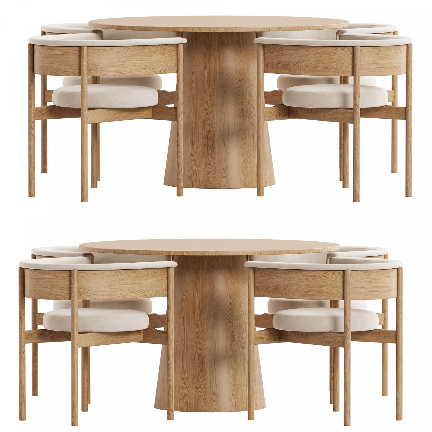 Dinning Set 08 3D Model .c4d .max .obj .3ds .fbx .stl .blend 