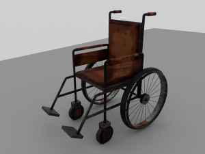 Old Wheel Chair 3D Model