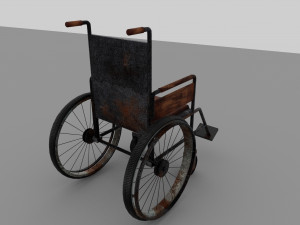 Old Wheel Chair 3D Model