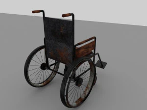 Old Wheel Chair 3D Model