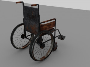 Old Wheel Chair 3D Model