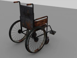 Old Wheel Chair 3D Model