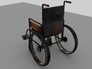 Old Wheel Chair 3D Model