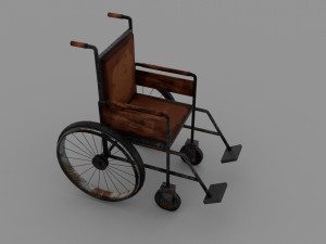 Old Wheel Chair 3D Model