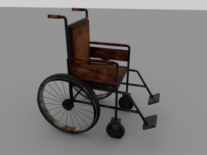 Old Wheel Chair 3D Model