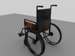 Old Wheel Chair 3D Model