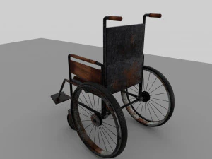 Old Wheel Chair 3D Model