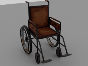 Old Wheel Chair 3D Model