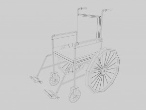 Old Wheel Chair 3D Model