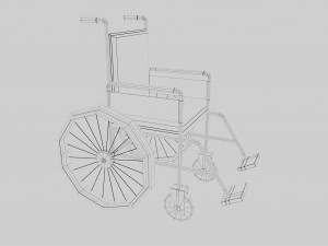 Old Wheel Chair 3D Model