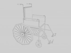 Old Wheel Chair 3D Model