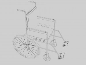 Old Wheel Chair 3D Model