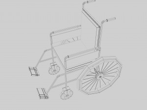 Old Wheel Chair 3D Model