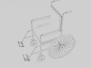 Old Wheel Chair 3D Model