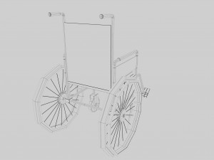 Old Wheel Chair 3D Model