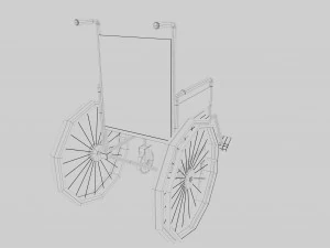 Old Wheel Chair 3D Model