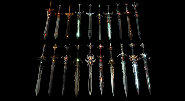 Epic swords mega pack Modello 3D .c4d .max .obj .3ds .fbx .stl .blend 